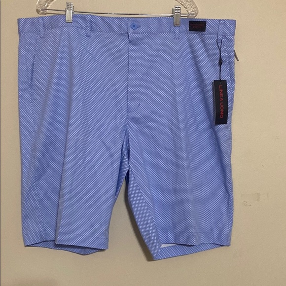 Linea Uomo Men's Blue Shorts performance stretch polka dots 46 vacation golf Y2K - Picture 1 of 9